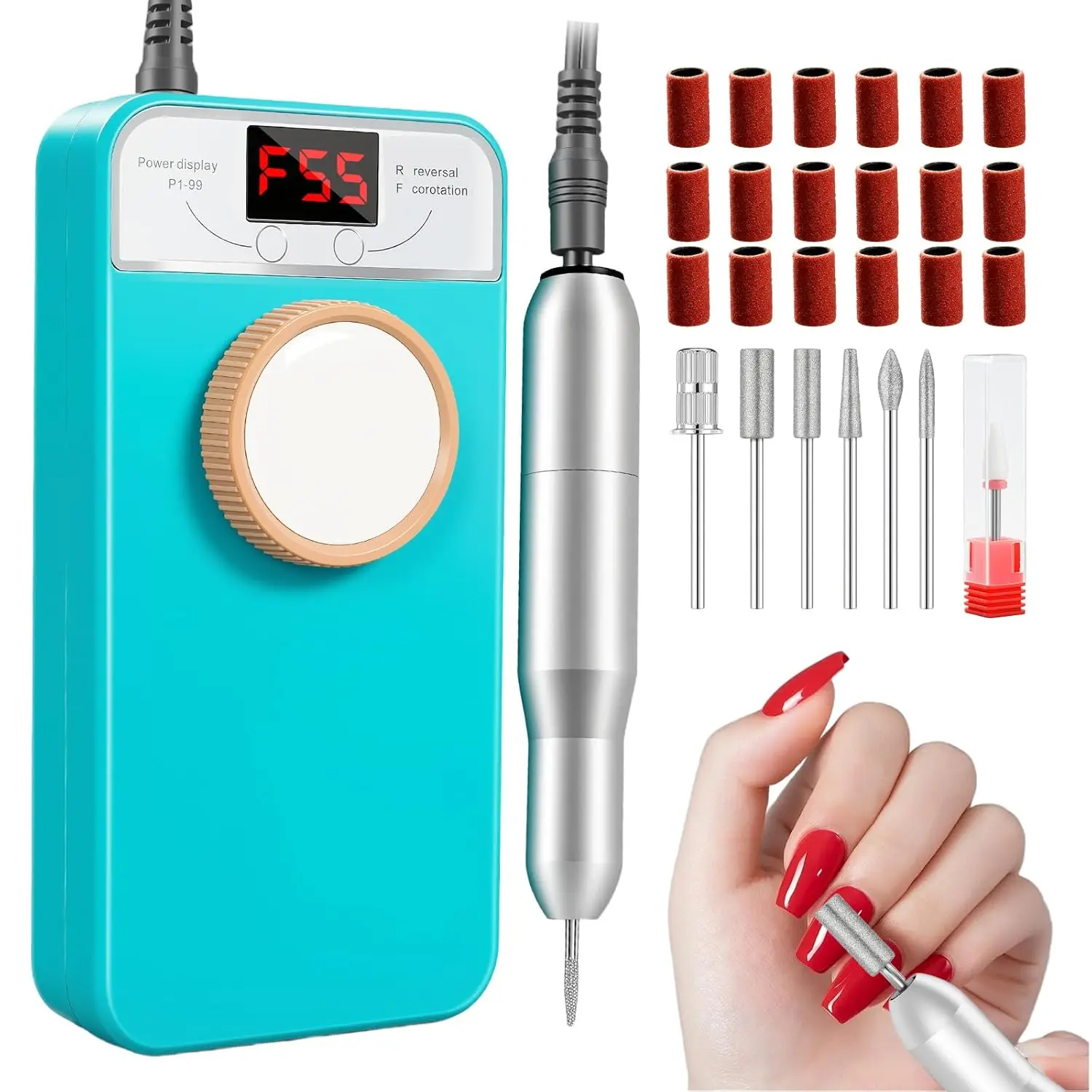 55000RPM Cordless Nail Drill, Rechargeable E File for Acrylic & Gel Nails, Manicure & Pedicure Tool for Home Salon
55000RPM Cordless Nail Drill, Rechargeable E File for Acrylic & Gel Nails, Manicure & Pedicure Tool for Home Salon