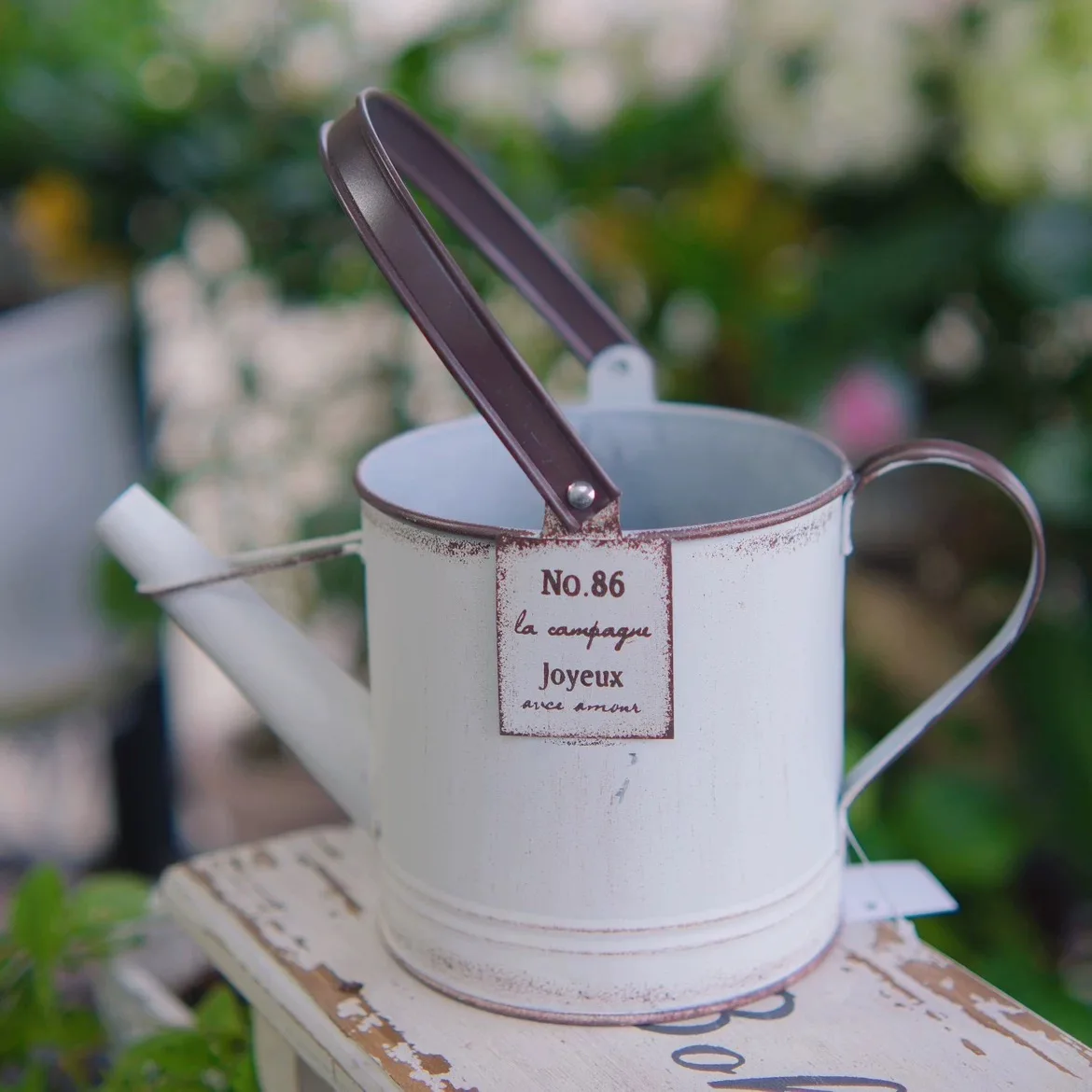 Vintage French Country Watering Can Planter, Metal Decorative Flower Pot, White with Label No.86, 9.4 x 4.7 x 9.1 inches
Vintage French Country Watering Can Planter, Metal Decorative Flower Pot, White with Label No.86, 9.4 x 4.7 x 9.1 inches