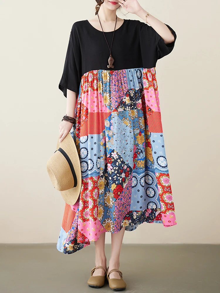 NYFS 2023 Summer New Vintage Woman Dress Vestidos Robe Ete Femme Elbise Loose Print Short Sleeve Long Dresses
NYFS 2023 Summer New Vintage Woman Dress Vestidos Robe Ete Femme Elbise Loose Print Short Sleeve Long Dresses