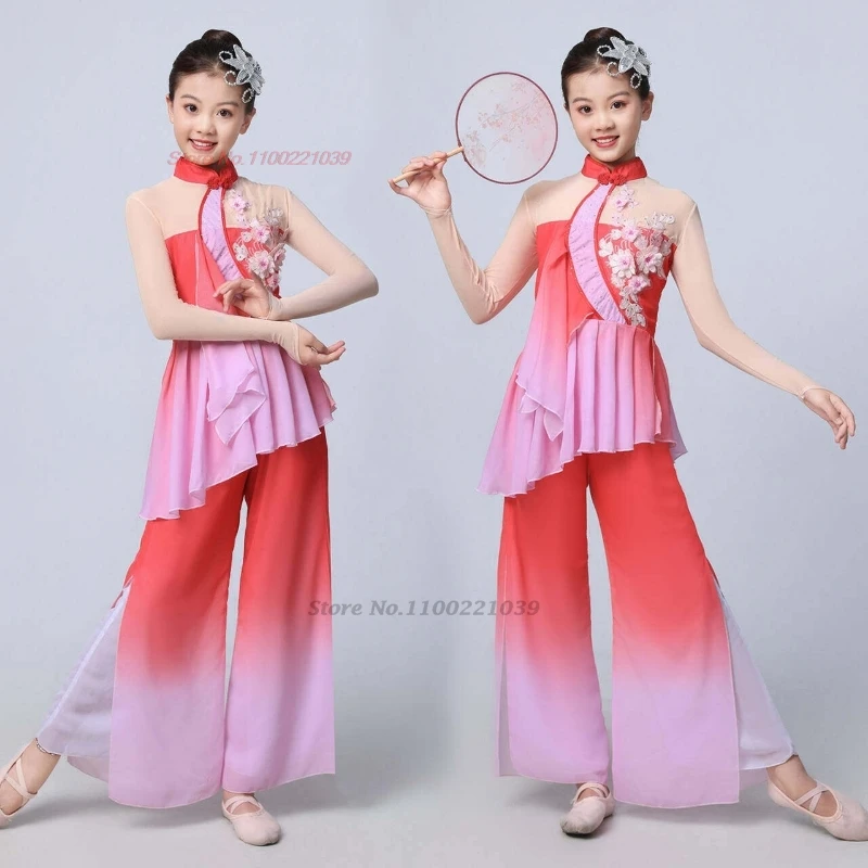 2026 chinese vintage dance costume traditional flower embroidery children mesh hanfu tops+pants set stage performance folk dress
2026 chinese vintage dance costume traditional flower embroidery children mesh hanfu tops+pants set stage performance folk dress