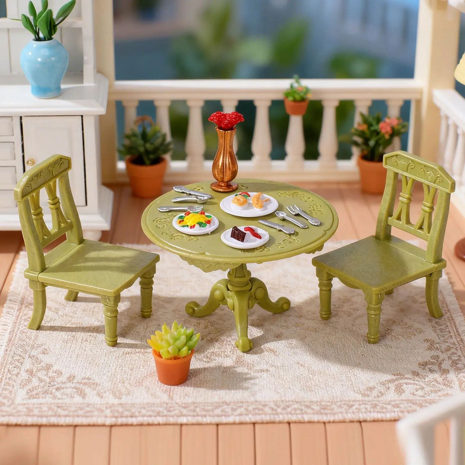1Set Miniature Dining Table Chair Kitchen Furniture Set Realistic Plastic Dollhouse Accessories Mini House Decoration
1Set Miniature Dining Table Chair Kitchen Furniture Set Realistic Plastic Dollhouse Accessories Mini House Decoration