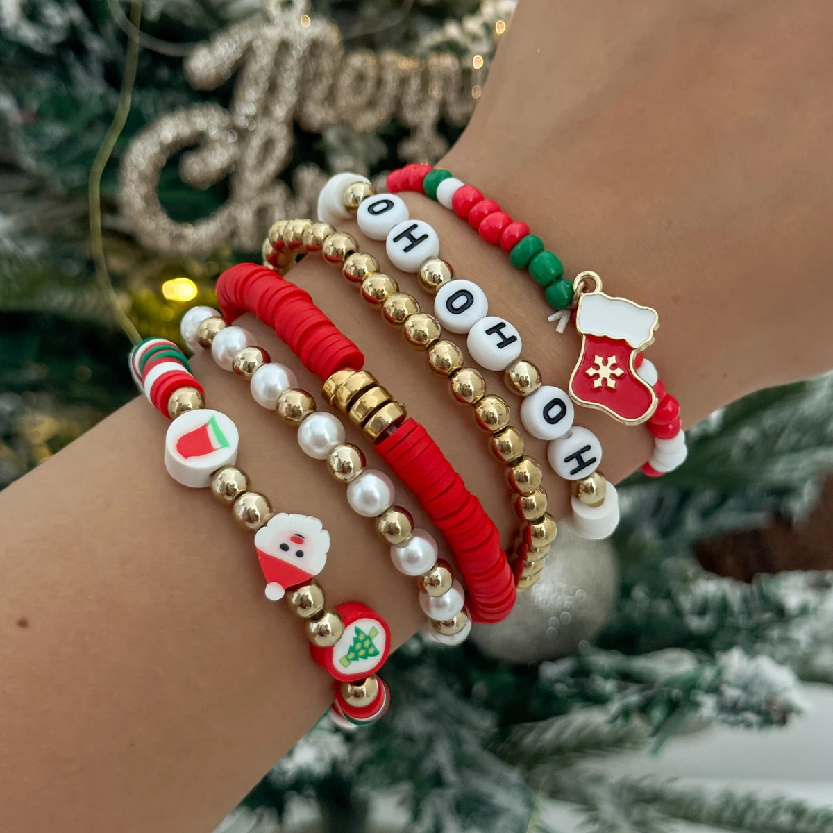 SHIXIN 6pcs/set Christmas Series Tree Santa Claus Pendant Bracelet Women Cute Stackable Bead Chain Bracelet 2026 New Year Gift
SHIXIN 6pcs/set Christmas Series Tree Santa Claus Pendant Bracelet Women Cute Stackable Bead Chain Bracelet 2026 New Year Gift