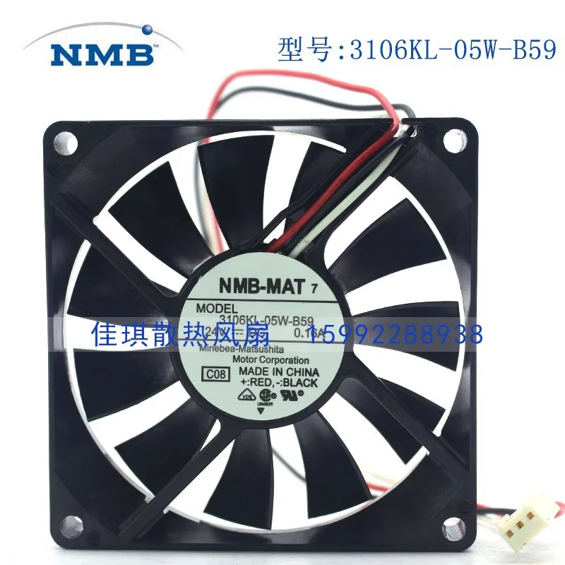 Original NMB 8015 24V 0.16A 3106KL-05W-B59 B50 Dual Ball Bearing Cooling Fan for Electronics
Original NMB 8015 24V 0.16A 3106KL-05W-B59 B50 Dual Ball Bearing Cooling Fan for Electronics
