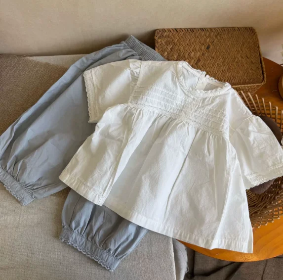 Girls' suit 2026 spring and summer new children's wear baby girl bubble sleeve doll shirt mosquito proof pants two sets
Girls' suit 2026 spring and summer new children's wear baby girl bubble sleeve doll shirt mosquito proof pants two sets