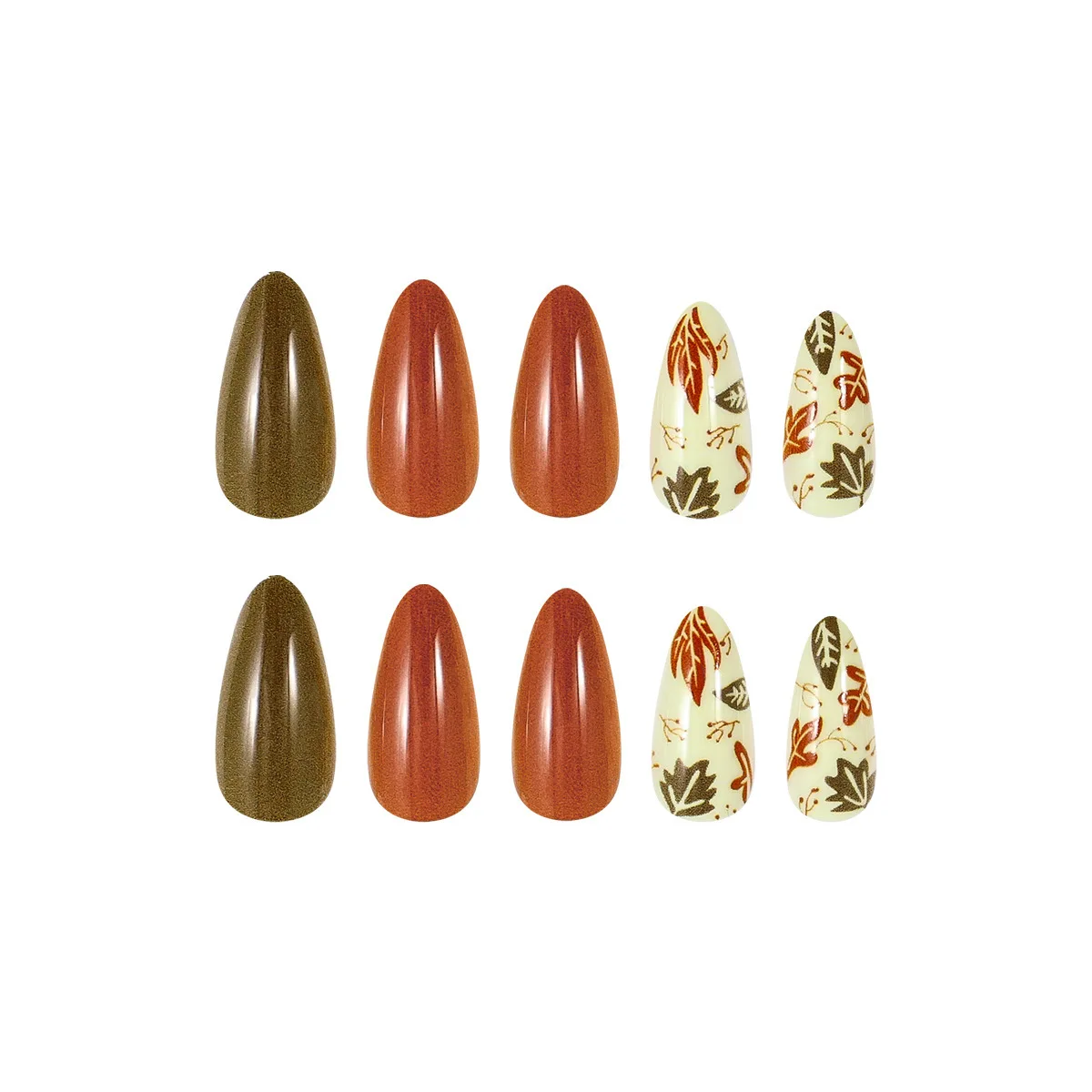 24PCS Autumn Maple Leaf Fake Nails with Almond Block False Nails Exquisite Flowers Design Autumn Winter High End Press on Nails
24PCS Autumn Maple Leaf Fake Nails with Almond Block False Nails Exquisite Flowers Design Autumn Winter High End Press on Nails