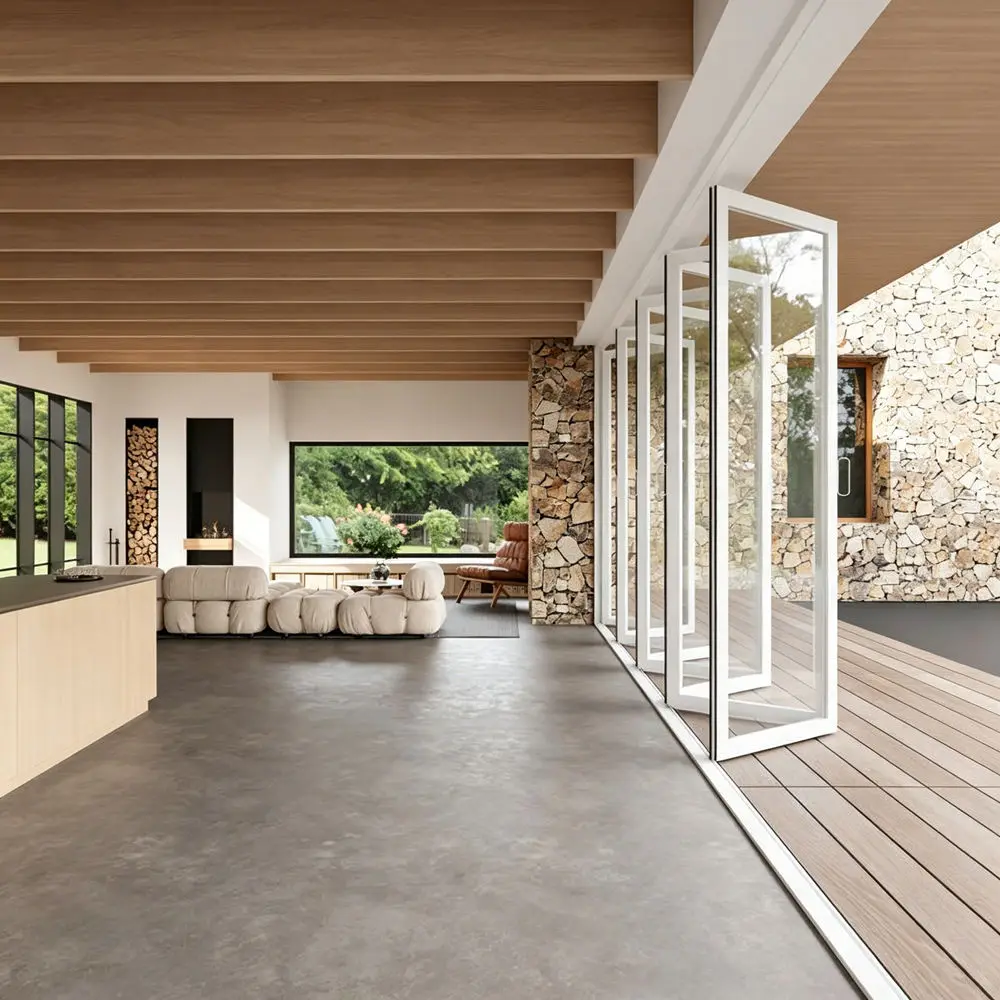 Fashionable Transparency Double Layer Glass Folding Door Living Room Stacking Doors Space Saving Design Accordion Folding Doors
Fashionable Transparency Double Layer Glass Folding Door Living Room Stacking Doors Space Saving Design Accordion Folding Doors