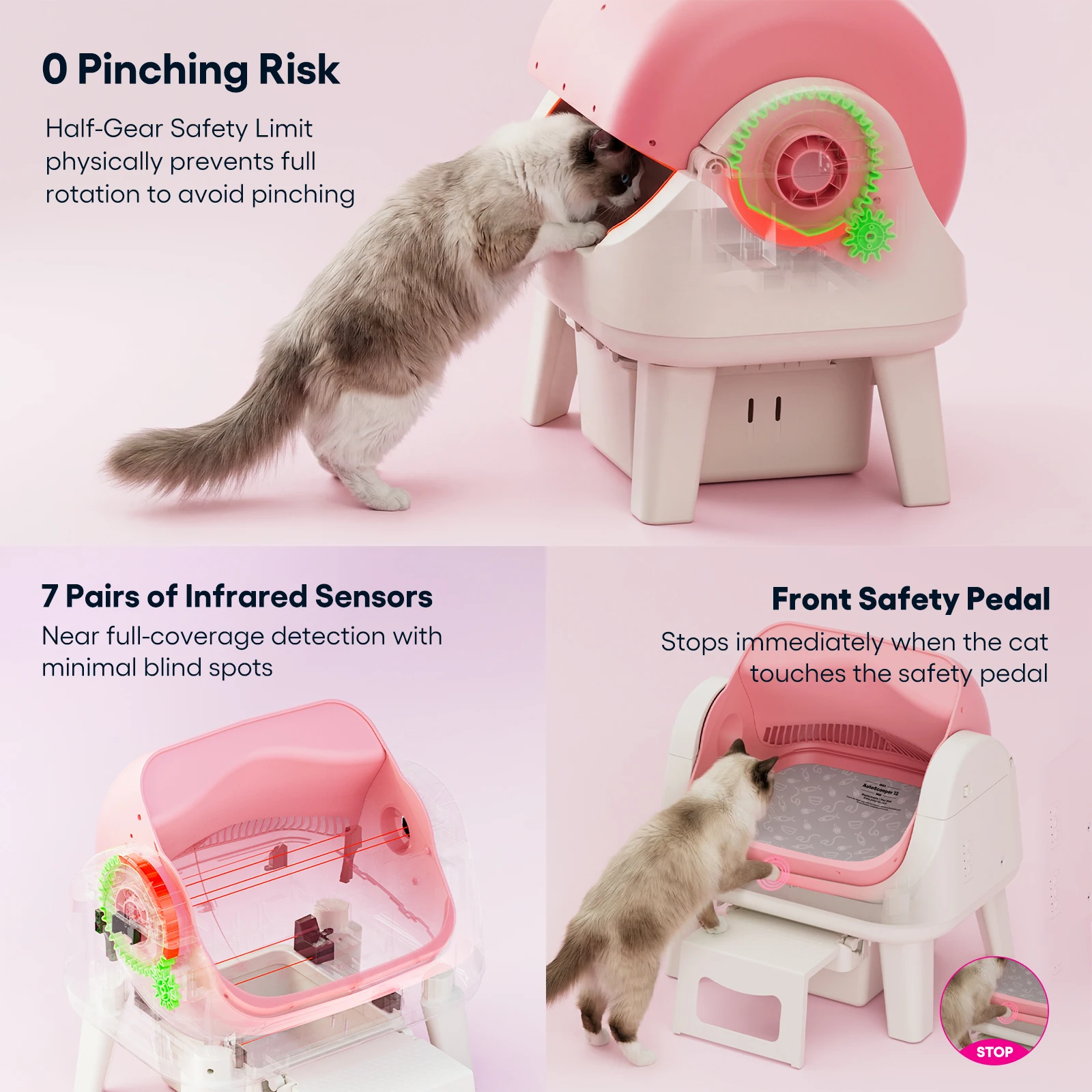 Beige Pink 12 Lite Smart Automatic Eco-Friendly Plastic Cat Litter Scoop 8L 10kg Large Capacity All Cat Sizes Easy Clean Odor
Beige Pink 12 Lite Smart Automatic Eco-Friendly Plastic Cat Litter Scoop 8L 10kg Large Capacity All Cat Sizes Easy Clean Odor