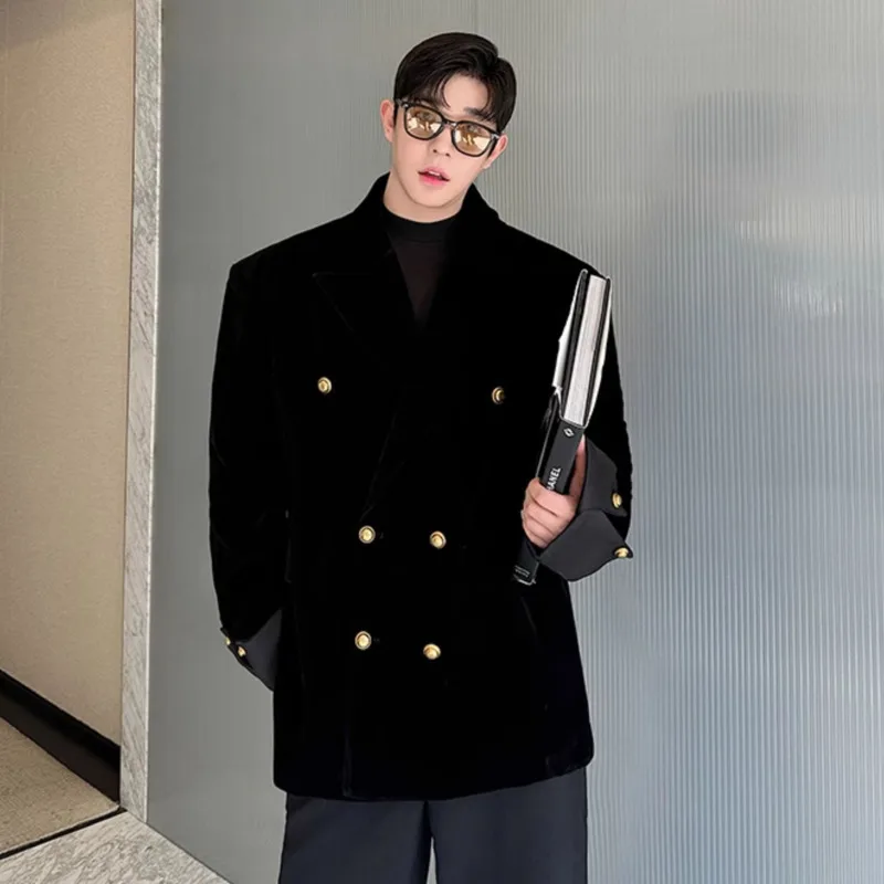 SYUHGFA Double-breasted Men's Suit Jacket Lapel Solid Color Long Sleeve Male Velvet Blazer Korean Casual Men Wear 2024 Winter
SYUHGFA Double-breasted Men's Suit Jacket Lapel Solid Color Long Sleeve Male Velvet Blazer Korean Casual Men Wear 2024 Winter