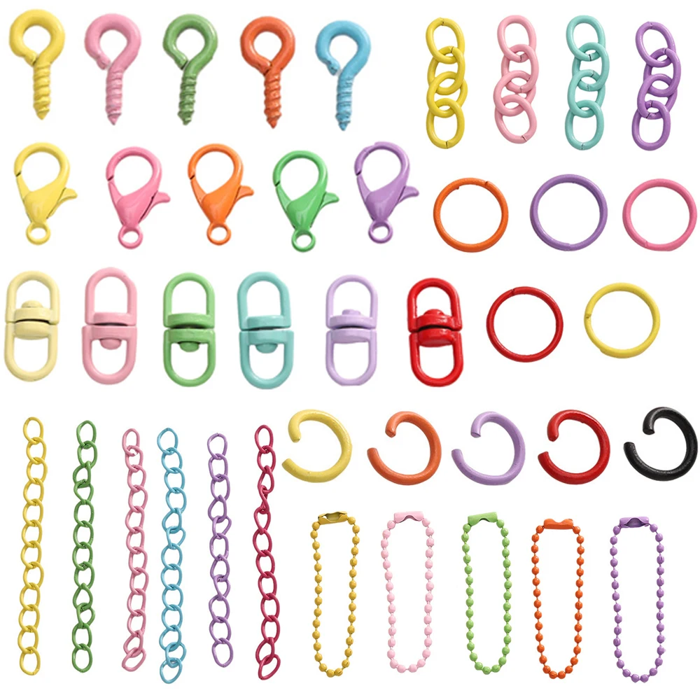 1 Box Metal Mixed Random Colorful Open Jump Rings Lobster Clasp Hooks Bead Chain Set For DIY Jewelry Making Accessories Supplies
1 Box Metal Mixed Random Colorful Open Jump Rings Lobster Clasp Hooks Bead Chain Set For DIY Jewelry Making Accessories Supplies
