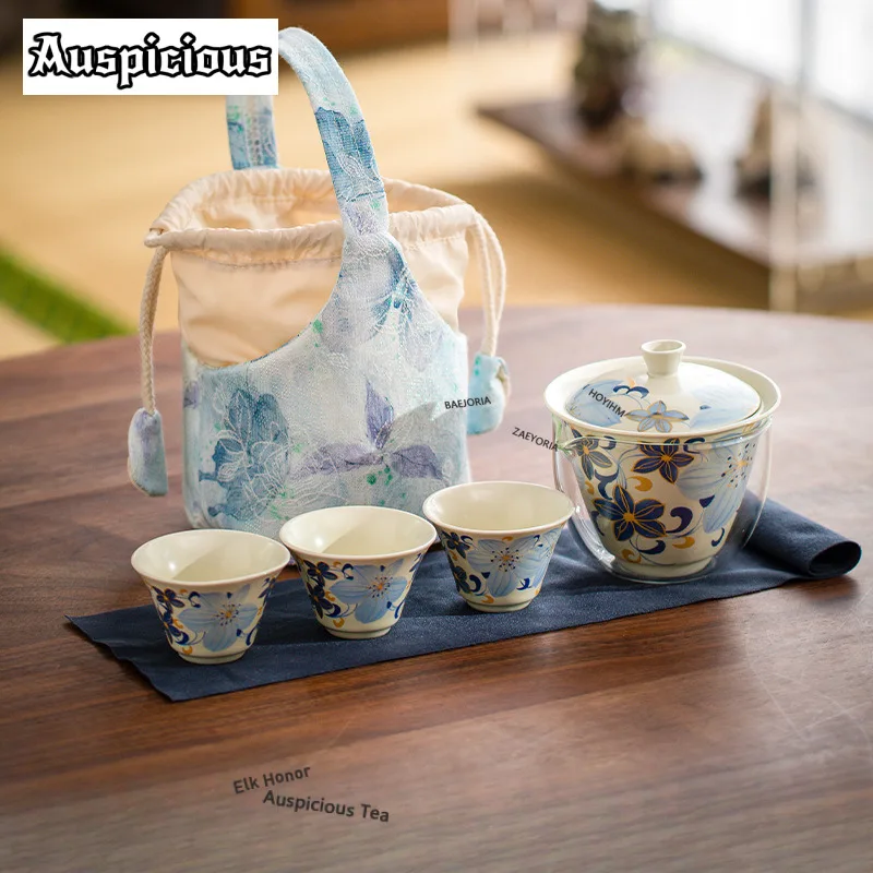 Blue Lily Flower Travel Tea Set Kit Zen 1 Pot 2/3 Cups Household Tea Maker Organizer Portable Picnic Stock Bags Cafes Supplies
Blue Lily Flower Travel Tea Set Kit Zen 1 Pot 2/3 Cups Household Tea Maker Organizer Portable Picnic Stock Bags Cafes Supplies