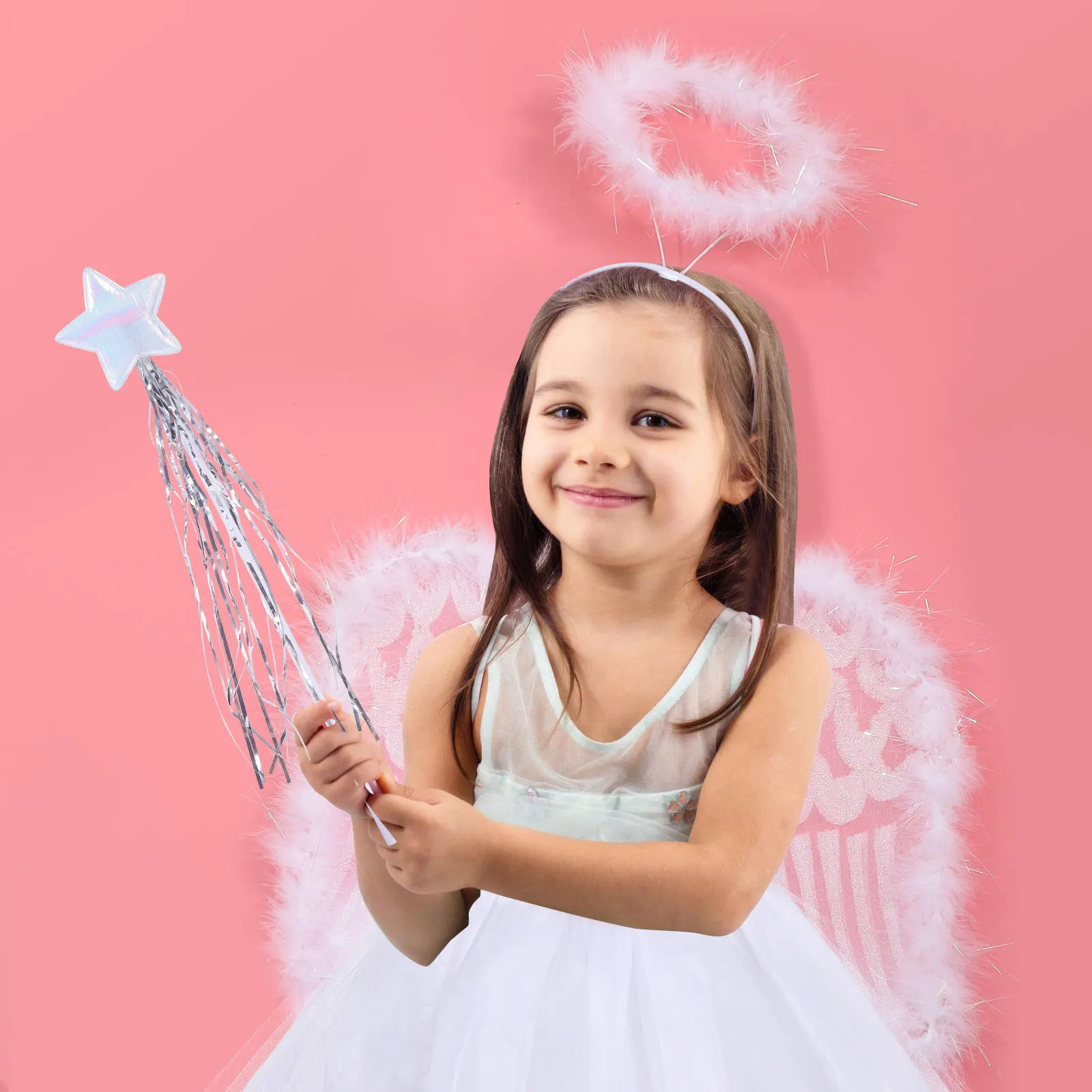 4Pcs Fairy Tutu Skirt Set Angel Headband Wand Wing for Girls High Quality Textured Material Cosplay Birthday Masquerade Outfit
4Pcs Fairy Tutu Skirt Set Angel Headband Wand Wing for Girls High Quality Textured Material Cosplay Birthday Masquerade Outfit