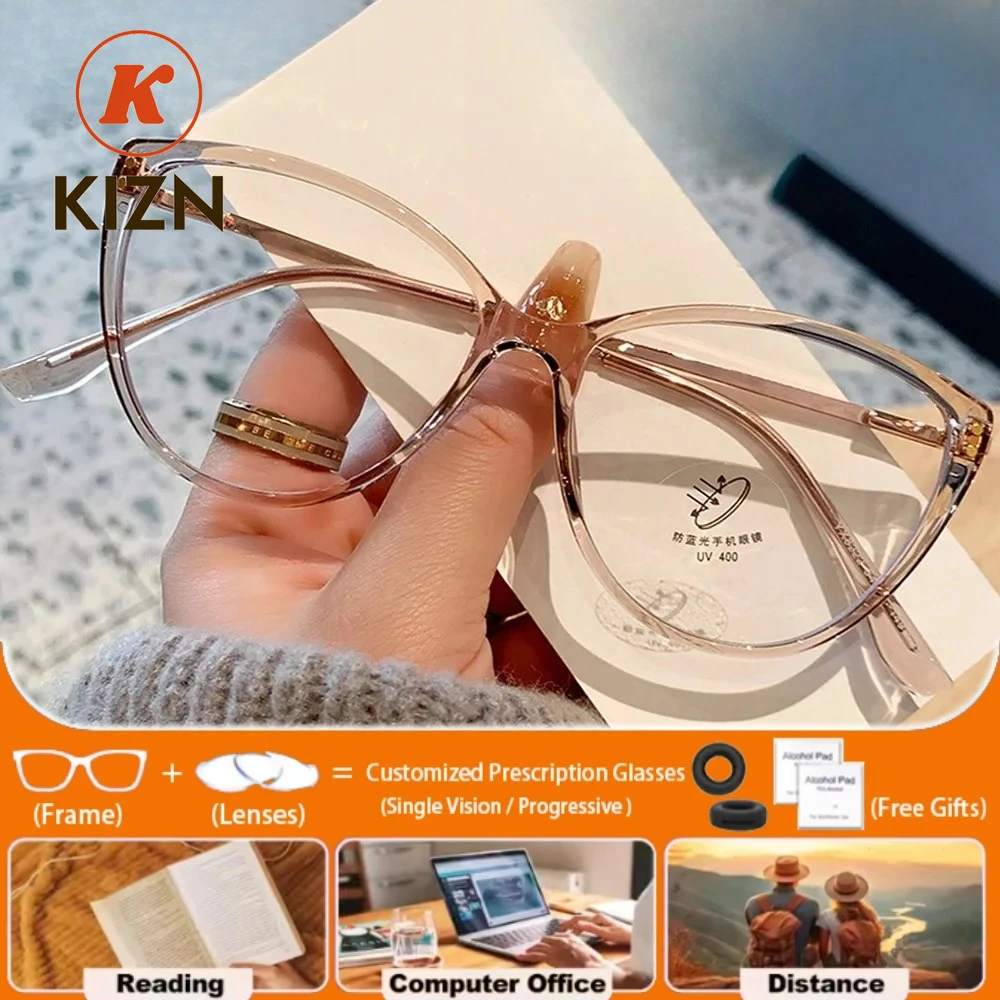 KIZN модные женские очки «кошачий глаз» с защитой от синего света, женские очки для близорукости, оптические компьютерные прогрессивные очки для чтения, Рождество
KIZN модные женские очки «кошачий глаз» с защитой от синего света, женские очки для близорукости, оптические компьютерные прогрессивные очки для чтения, Рождество