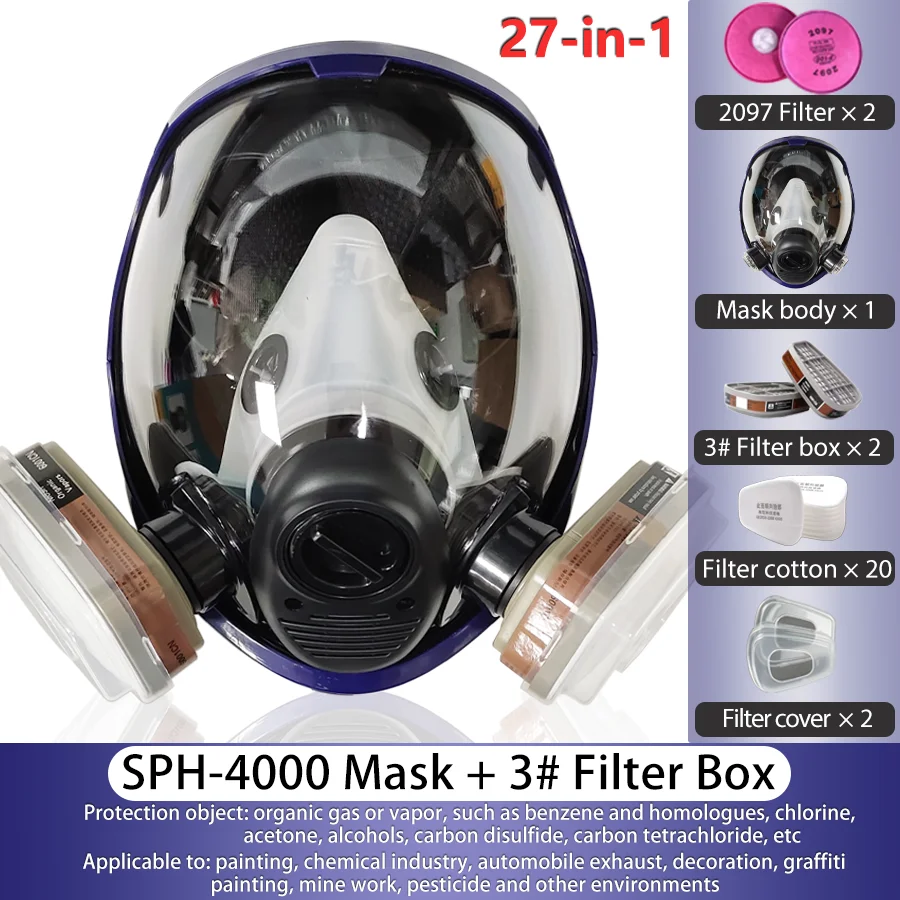 SPH-4000 40mm RD40 Full Face Respirator with Organic Vapor Filter – Industrial Gas Mask for Chemical & Spray Painting Protection
SPH-4000 40mm RD40 Full Face Respirator with Organic Vapor Filter – Industrial Gas Mask for Chemical & Spray Painting Protection