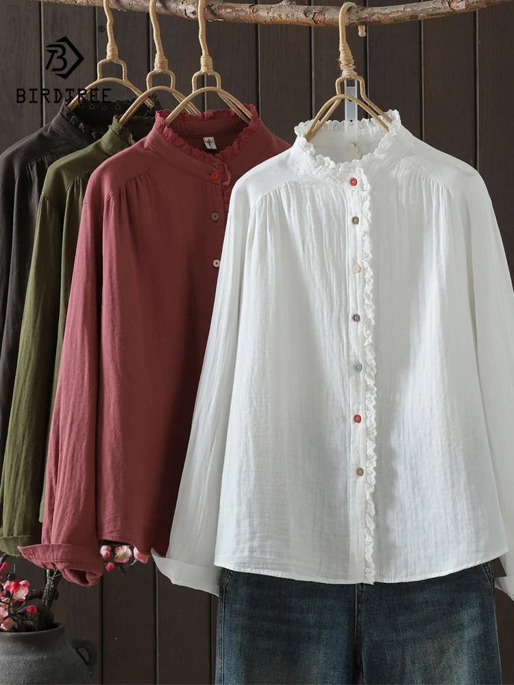 Новая женская хлопковая рубашка с длинным рукавом на весну 2026 года, с воротником-стойкой, оборками и цветными пуговицами, в стиле Mori Girl, повседневная свободная блузка T61755CC
Новая женская хлопковая рубашка с длинным рукавом на весну 2026 года, с воротником-стойкой, оборками и цветными пуговицами, в стиле Mori Girl, повседневная свободная блузка T61755CC