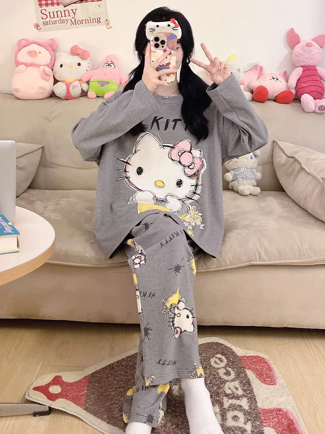 Cotton Sleepwear Women's Spring and Autumn New Long Sleeved Set Hello Kitty Home Clothes Two-piece Set
Cotton Sleepwear Women's Spring and Autumn New Long Sleeved Set Hello Kitty Home Clothes Two-piece Set