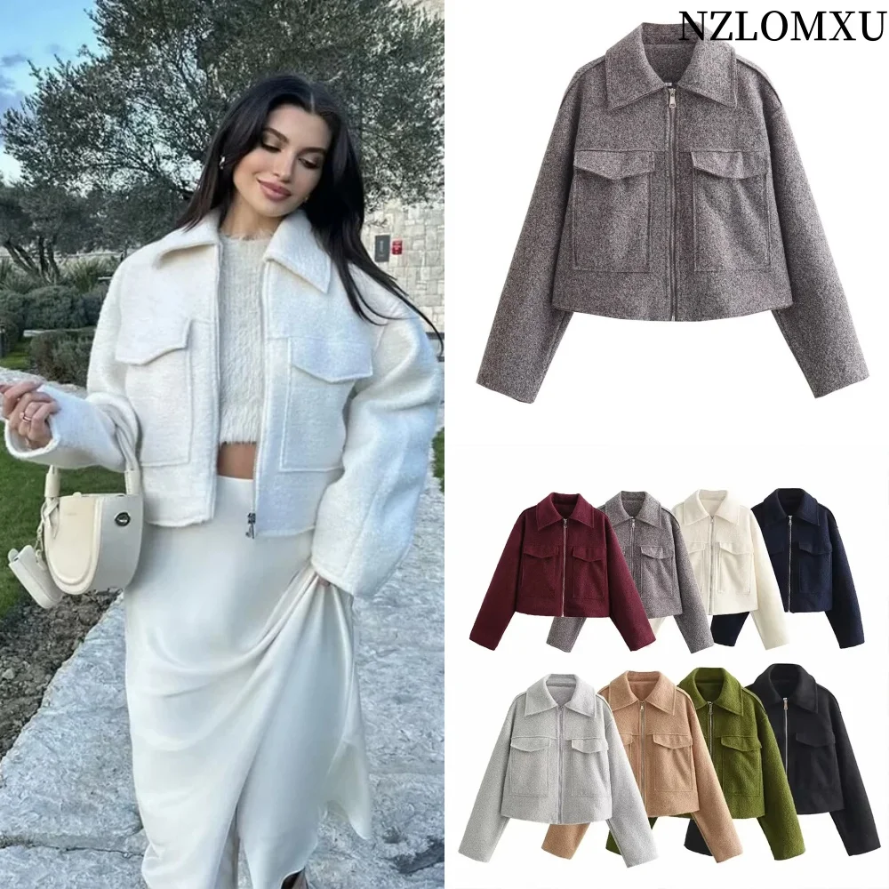 Autumn Winter Cropped Jacket for Women Short Coat Tweed Jacket Zip Crop Demi-season Jacket Woman New in outerwears
Autumn Winter Cropped Jacket for Women Short Coat Tweed Jacket Zip Crop Demi-season Jacket Woman New in outerwears