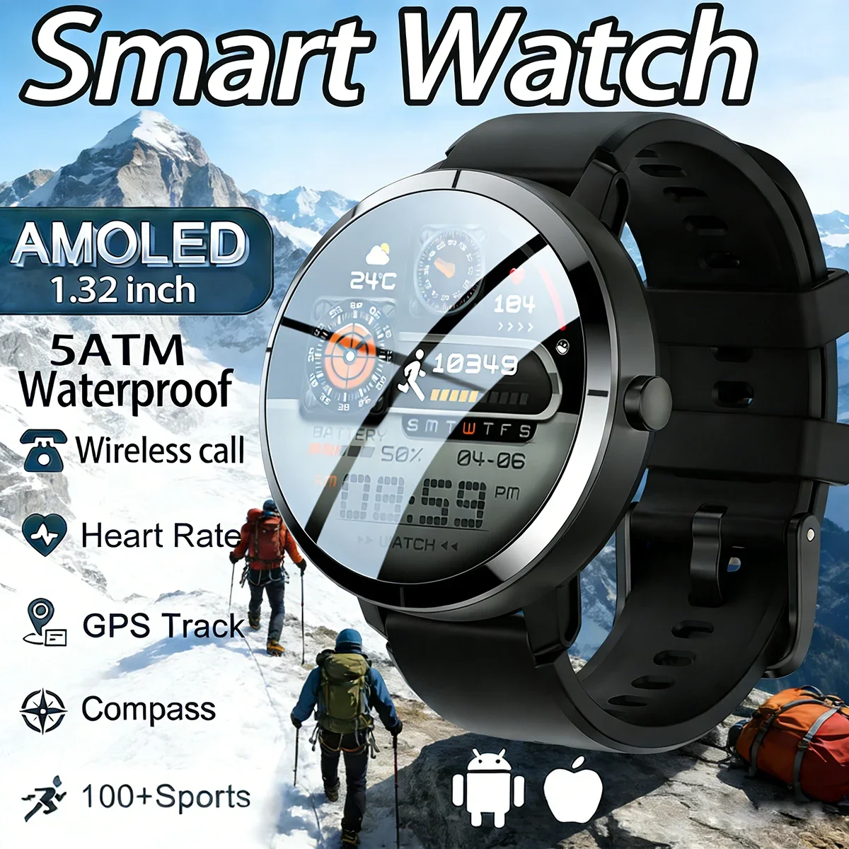 2026 GPS Smartwatch AMOLED 1.32" Military Watch Call 5ATM Waterproof 170 Sport Modes Smart Watch with Compass Barometer Altitude
2026 GPS Smartwatch AMOLED 1.32" Military Watch Call 5ATM Waterproof 170 Sport Modes Smart Watch with Compass Barometer Altitude