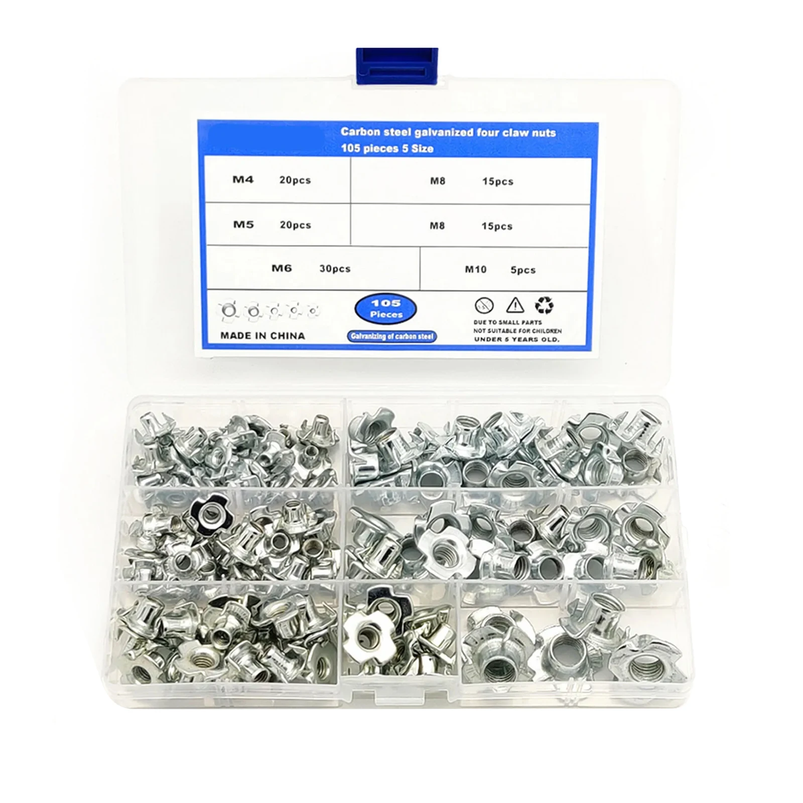 105 PCS T-Nut T-Nut 4-Prong T-Nut T-Nut 4-Prong Blind Nut Stainless Steel Suitable For Drywall Drywall And Wood
105 PCS T-Nut T-Nut 4-Prong T-Nut T-Nut 4-Prong Blind Nut Stainless Steel Suitable For Drywall Drywall And Wood