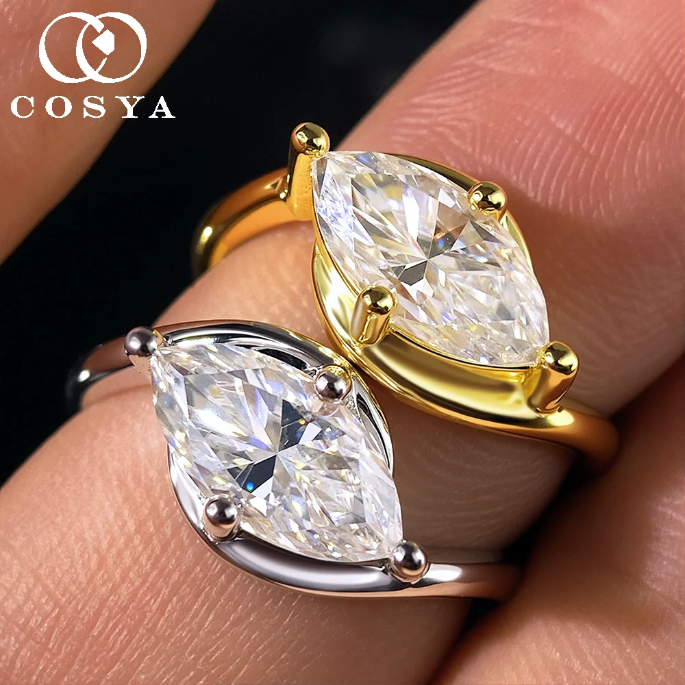 COSYA 1/2CT Marquise Cut Moissanite Ring for Women S925 Silver Plated 18K Gold Solitaire East West Diamond Wedding Band Jewelry
COSYA 1/2CT Marquise Cut Moissanite Ring for Women S925 Silver Plated 18K Gold Solitaire East West Diamond Wedding Band Jewelry
