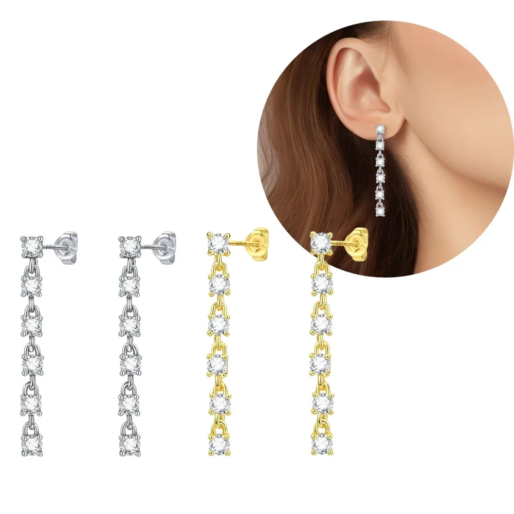 Simple Fashion Eardrop Silver & Gold Color Sparkling Drop Eardrop Earrings Women's Party Noble Jewelry Gift for Girl
Simple Fashion Eardrop Silver & Gold Color Sparkling Drop Eardrop Earrings Women's Party Noble Jewelry Gift for Girl