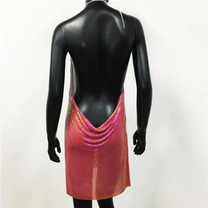2025 Sexy Clubwear Backless Sequin Short Dress For Women Cocktail Metalic Split Mesh Harness Body Chain Club Low Cut Mini Dress
2025 Sexy Clubwear Backless Sequin Short Dress For Women Cocktail Metalic Split Mesh Harness Body Chain Club Low Cut Mini Dress