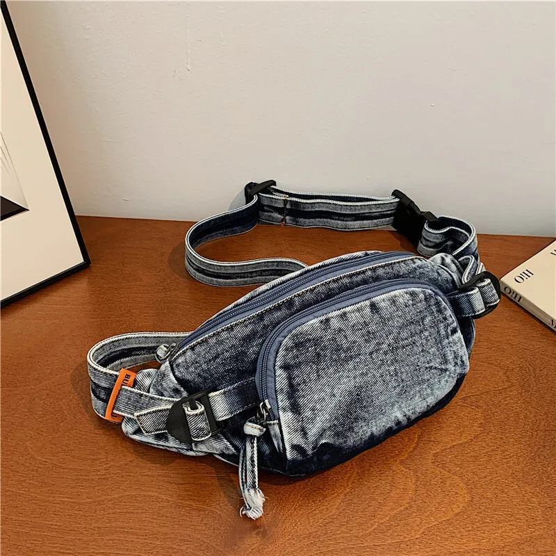 Denim Chest Bag Men's And Women's Water Washable And Reusable Waist Bag Vintage Shoulder Crossbody Bag Sports Phone Coin Purses
Denim Chest Bag Men's And Women's Water Washable And Reusable Waist Bag Vintage Shoulder Crossbody Bag Sports Phone Coin Purses