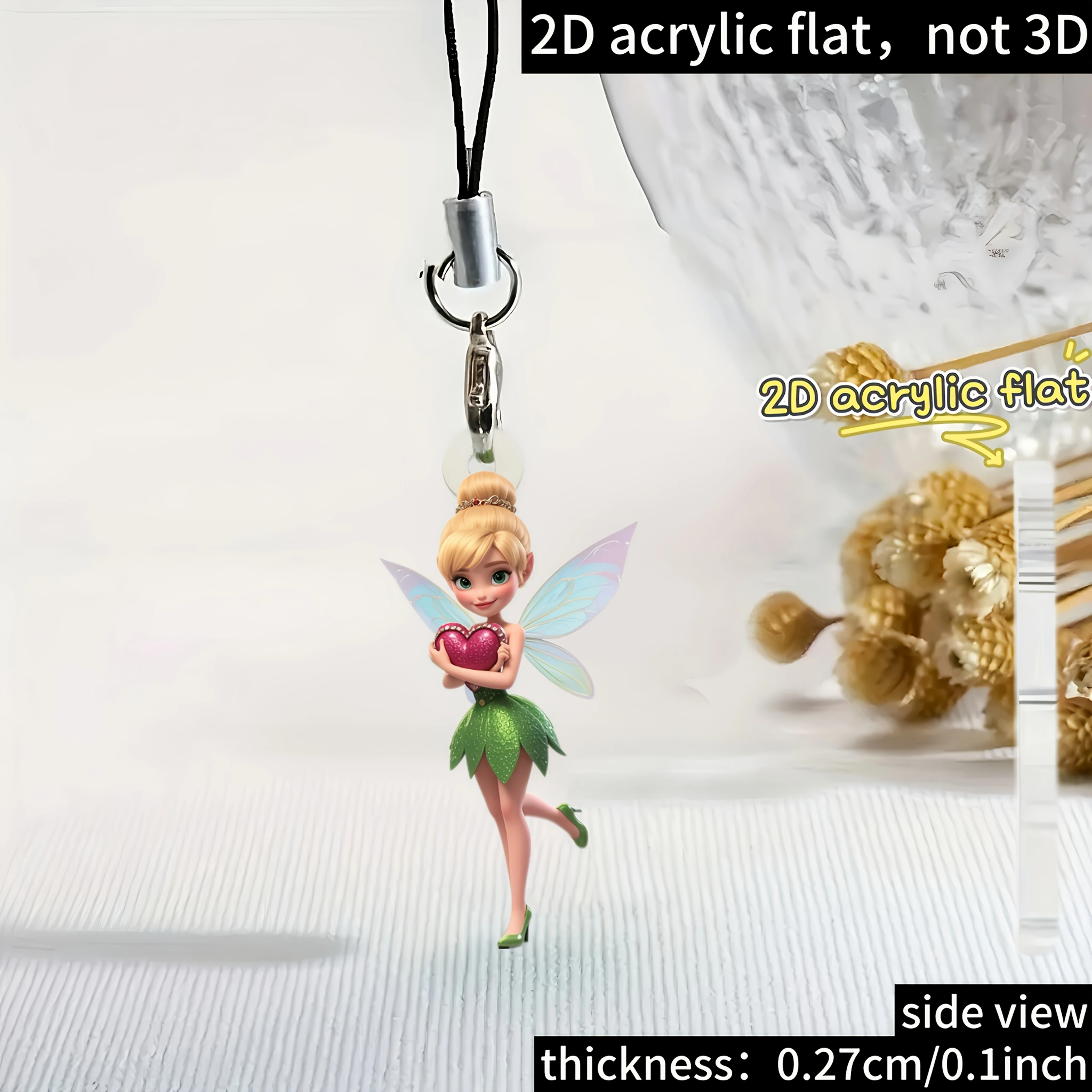 4-Pack 2D Flat Bell Fairy Acrylic Phone Charms Multifunctional Pendants Cute Small Gifts 2D Flat Perfect Ideal Gift Perfect for Halloween, Thanksgiving, or Christmas Gifts, Also Suitable as Giveaways, Student Gifts, Birthday Gifts, Holiday Gifts, Classroo
4-Pack 2D Flat Bell Fairy Acrylic Phone Charms Multifunctional Pendants Cute Small Gifts 2D Flat Perfect Ideal Gift Perfect for Halloween, Thanksgiving, or Christmas Gifts, Also Suitable as Giveaways, Student Gifts, Birthday Gifts, Holiday Gifts, Classroo