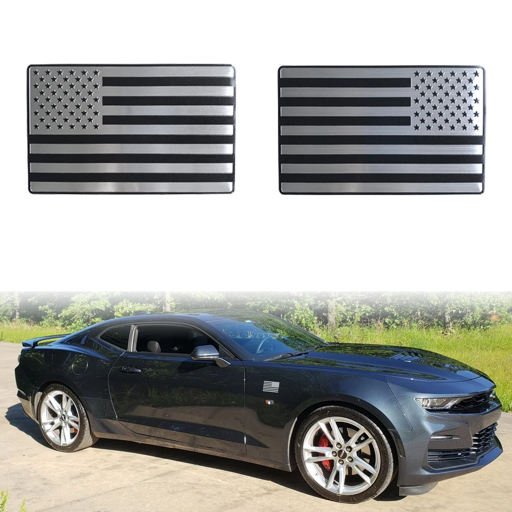 Pair American Flag Aluminum Car Truck L&R Fender Emblem Stickers for Chevrolet GMC Jeep Ford Nissan Toyota Silver&Black
Pair American Flag Aluminum Car Truck L&R Fender Emblem Stickers for Chevrolet GMC Jeep Ford Nissan Toyota Silver&Black