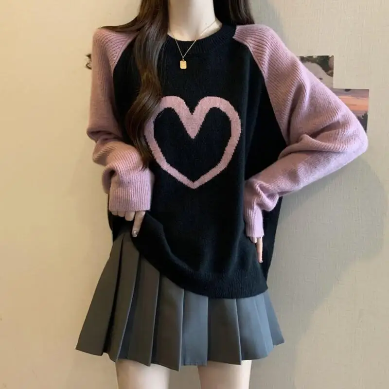 Свитер трикотажа женский свободный утягивающий большой размер с круглым вырезом Love жаккардовый свитер осень-зима шикарный универсальный молодежный вязаный топ
Свитер трикотажа женский свободный утягивающий большой размер с круглым вырезом Love жаккардовый свитер осень-зима шикарный универсальный молодежный вязаный топ