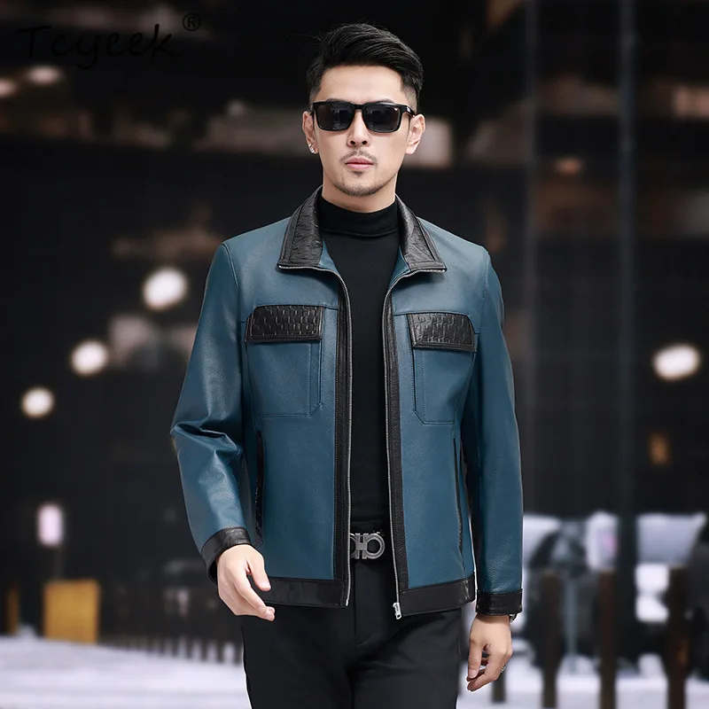 Tcyeek Real Leather Jacket Men Autumn Clothes Top Layer Cowhide Coat Business Casual Mens Jackets Trendy Blocking Jaqueta Couro
Tcyeek Real Leather Jacket Men Autumn Clothes Top Layer Cowhide Coat Business Casual Mens Jackets Trendy Blocking Jaqueta Couro