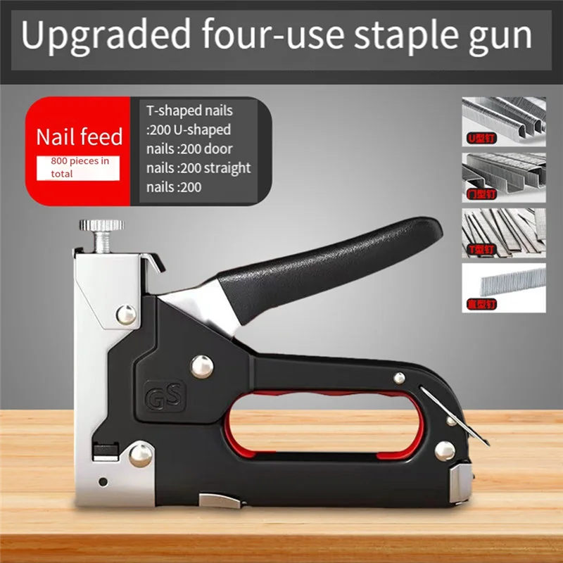 A84X-4 In 1 Manual Nailing Gun Construction Stapler Heavy Duty Staple Guns Air Nail Woodworking With 800 Home Carpentry Tools
A84X-4 In 1 Manual Nailing Gun Construction Stapler Heavy Duty Staple Guns Air Nail Woodworking With 800 Home Carpentry Tools