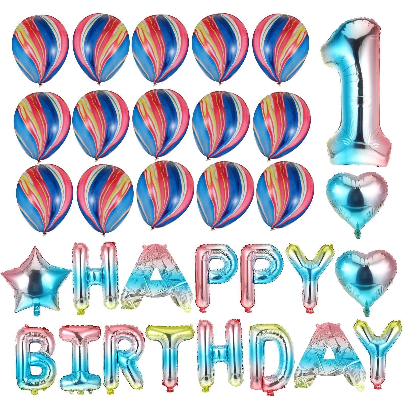 33 pcs Balloon Combination Creative Photo Props 1 Year Theme Party Decorations Party Layout Balloons Latex Mylar Balloons
33 pcs Balloon Combination Creative Photo Props 1 Year Theme Party Decorations Party Layout Balloons Latex Mylar Balloons
