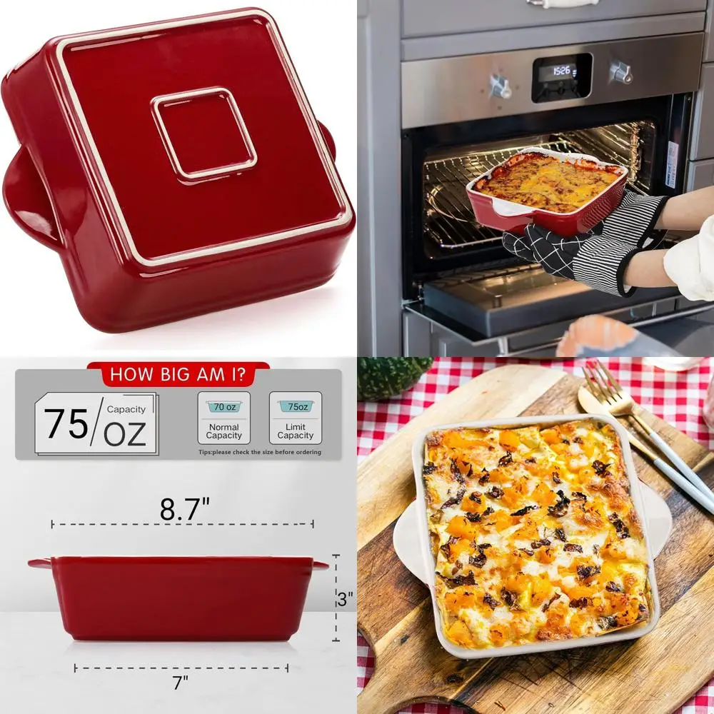 Винтажный красный набор тарелок для запеканки с двойной ручкой, 75 унций, фарфоровые формы для выпечки бровей, лазаньи, мяса, жарки
Винтажный красный набор тарелок для запеканки с двойной ручкой, 75 унций, фарфоровые формы для выпечки бровей, лазаньи, мяса, жарки