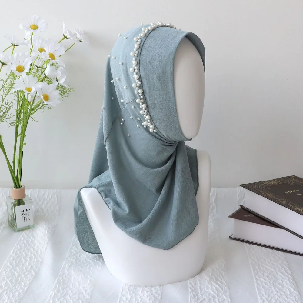 Pearl Beaded Trim Women Turban Cap Pull On Solid Color Beaded Hijab Scarf Easy Wear Colorful Muslim Headscarf Muslim Women
Pearl Beaded Trim Women Turban Cap Pull On Solid Color Beaded Hijab Scarf Easy Wear Colorful Muslim Headscarf Muslim Women