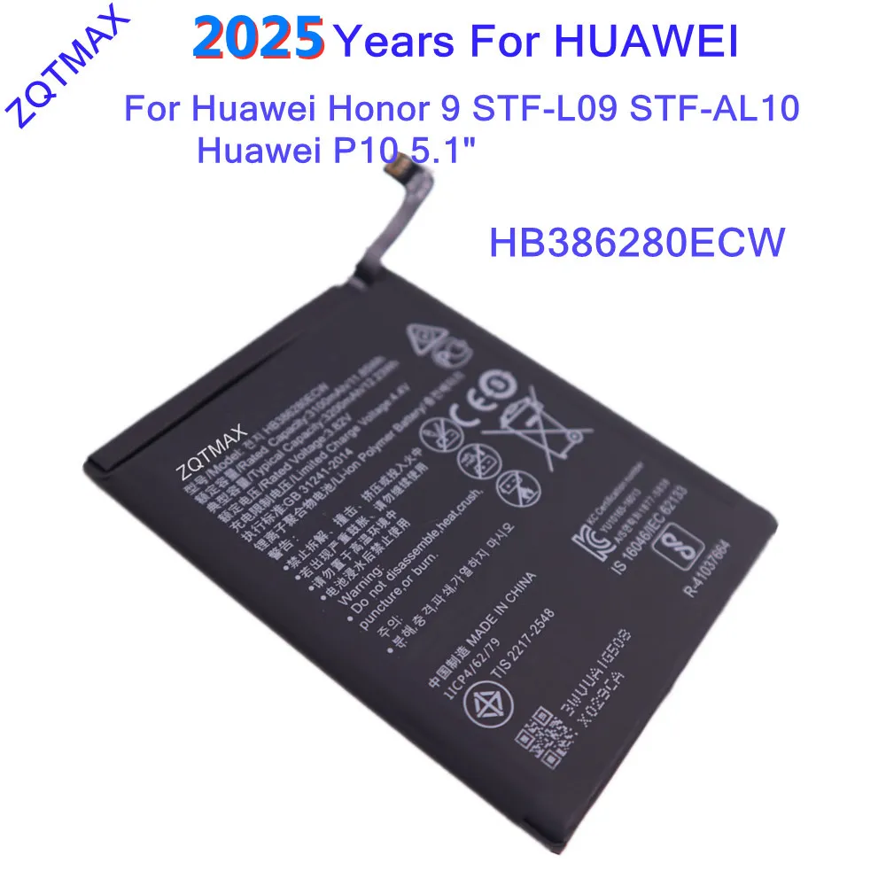 3300mAh HB386280ECW Battery For Huawei P10 5.1" / Huawei Honor 9 STF-L09 STF-AL10 Phone Battery Bateria Fast Shipping Free Tools
3300mAh HB386280ECW Battery For Huawei P10 5.1" / Huawei Honor 9 STF-L09 STF-AL10 Phone Battery Bateria Fast Shipping Free Tools