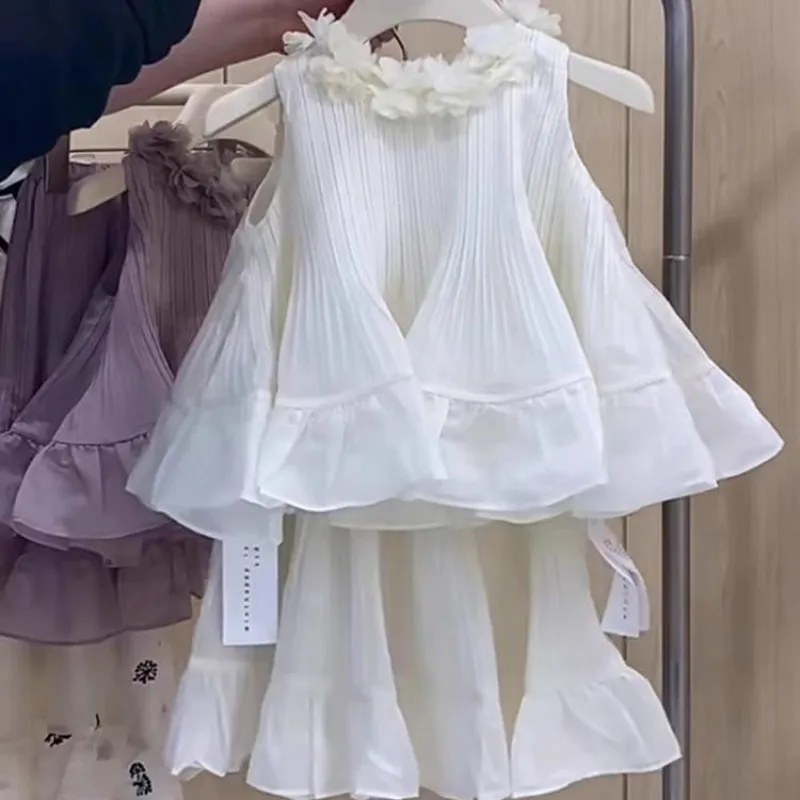 Girls' Summer Set New Children's French Design Three Dimensional Flower Sleeveless Vest Top Skirt 2-piece Set
Girls' Summer Set New Children's French Design Three Dimensional Flower Sleeveless Vest Top Skirt 2-piece Set