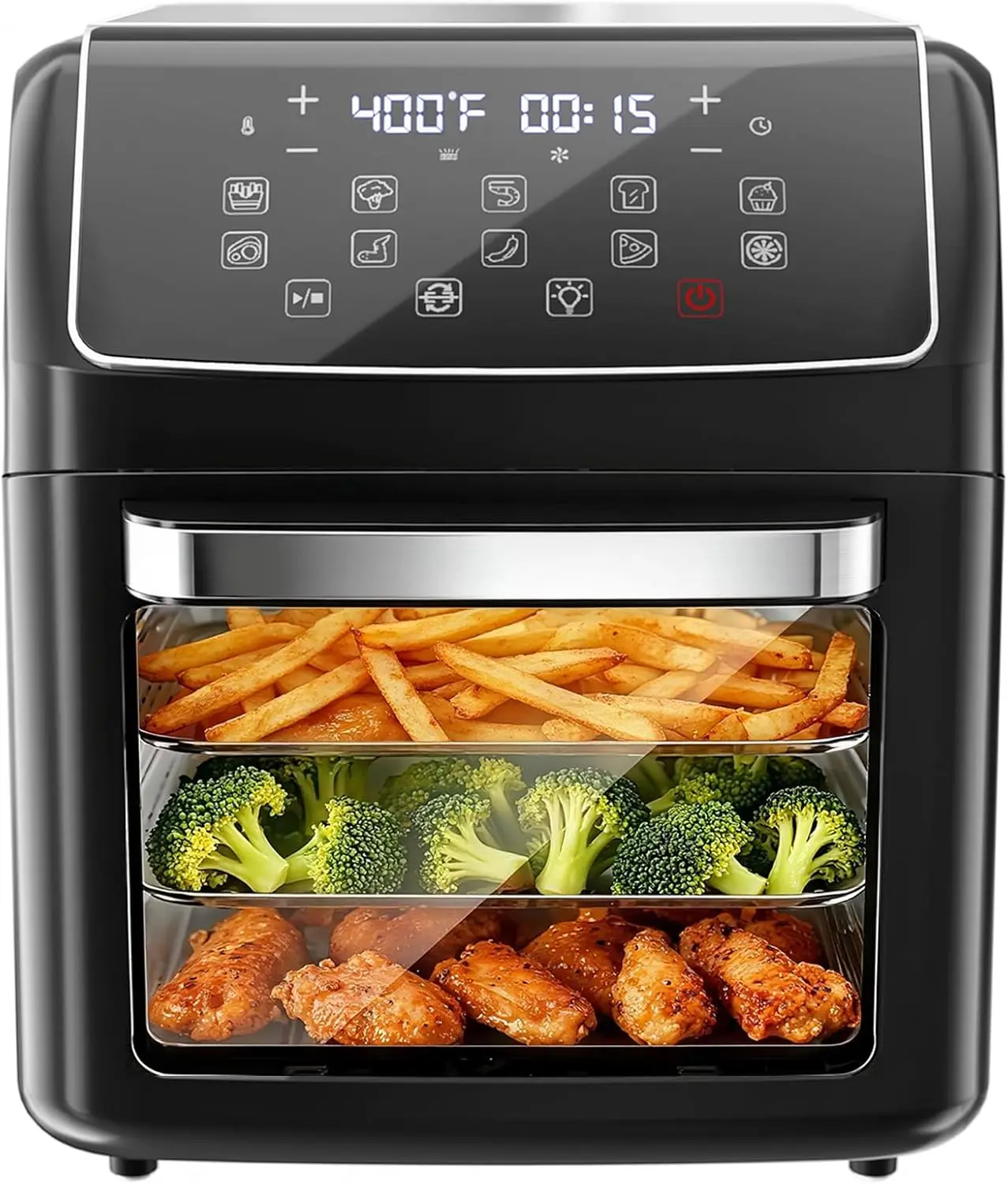 12.6Qt Air Fryer Oven, Family Size Countertop Convection Oven with 10 Preset Cook Modes
12.6Qt Air Fryer Oven, Family Size Countertop Convection Oven with 10 Preset Cook Modes