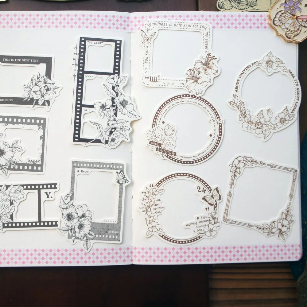 28pcs Simple Line Flower Frame Style Paper Sticker Crapbooking DIY Gift Packing Decoration Tag
28pcs Simple Line Flower Frame Style Paper Sticker Crapbooking DIY Gift Packing Decoration Tag