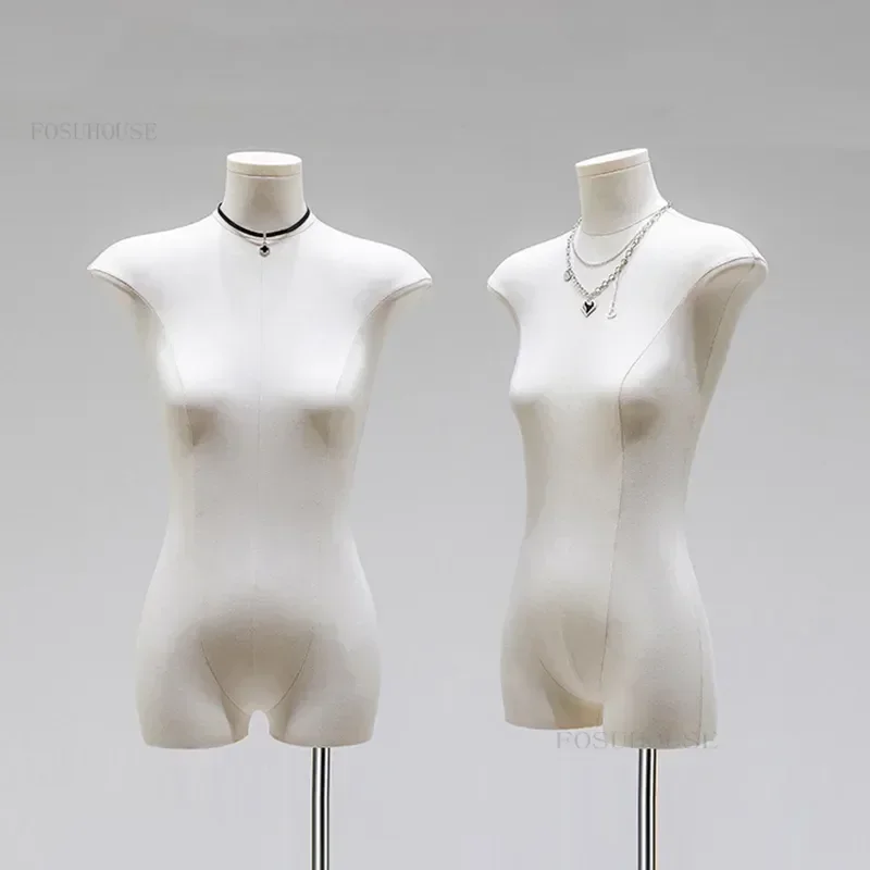 Slim Mannequins Fabric Cover Female Half Mannequin Body Metal Base for Wedding Display Rack Clothing Store Model Adjustable Rack
Slim Mannequins Fabric Cover Female Half Mannequin Body Metal Base for Wedding Display Rack Clothing Store Model Adjustable Rack