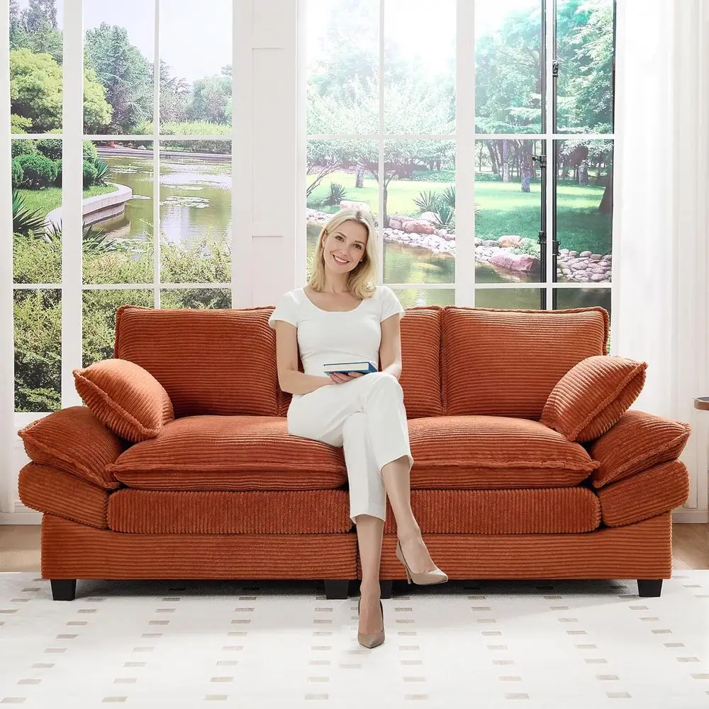 Loveseat Sofa, Cloud Couches for Living Room, Comfy Corduroy Couch with Deep Seat, Love Seat Couches for Bedroom, Apartment and
Loveseat Sofa, Cloud Couches for Living Room, Comfy Corduroy Couch with Deep Seat, Love Seat Couches for Bedroom, Apartment and