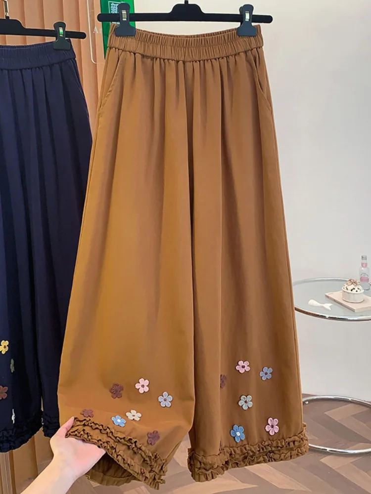 Hooked Washed Cotton Wide Leg Pants Women Summer Casual Nine-Piece Pants Large Lantern Pants Mid-High Waist Elastic
Hooked Washed Cotton Wide Leg Pants Women Summer Casual Nine-Piece Pants Large Lantern Pants Mid-High Waist Elastic
