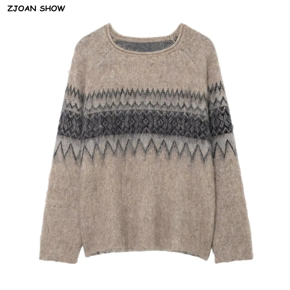 Осень-зима винтажный клетчатый лохматый свитер цвета хаки с геометрическим ромбом, женский джемпер с круглым воротником и длинными рукавами, свободный трикотаж
Осень-зима винтажный клетчатый лохматый свитер цвета хаки с геометрическим ромбом, женский джемпер с круглым воротником и длинными рукавами, свободный трикотаж