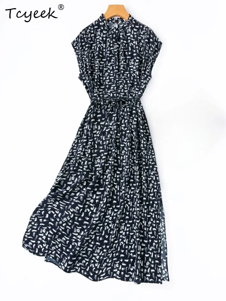 Tcyeek 100% Real Mulberry Silk Dress for Women Clothing Elegant Womens Dresses Summer Loose Waist Print SoftПлатье Женское
Tcyeek 100% Real Mulberry Silk Dress for Women Clothing Elegant Womens Dresses Summer Loose Waist Print SoftПлатье Женское