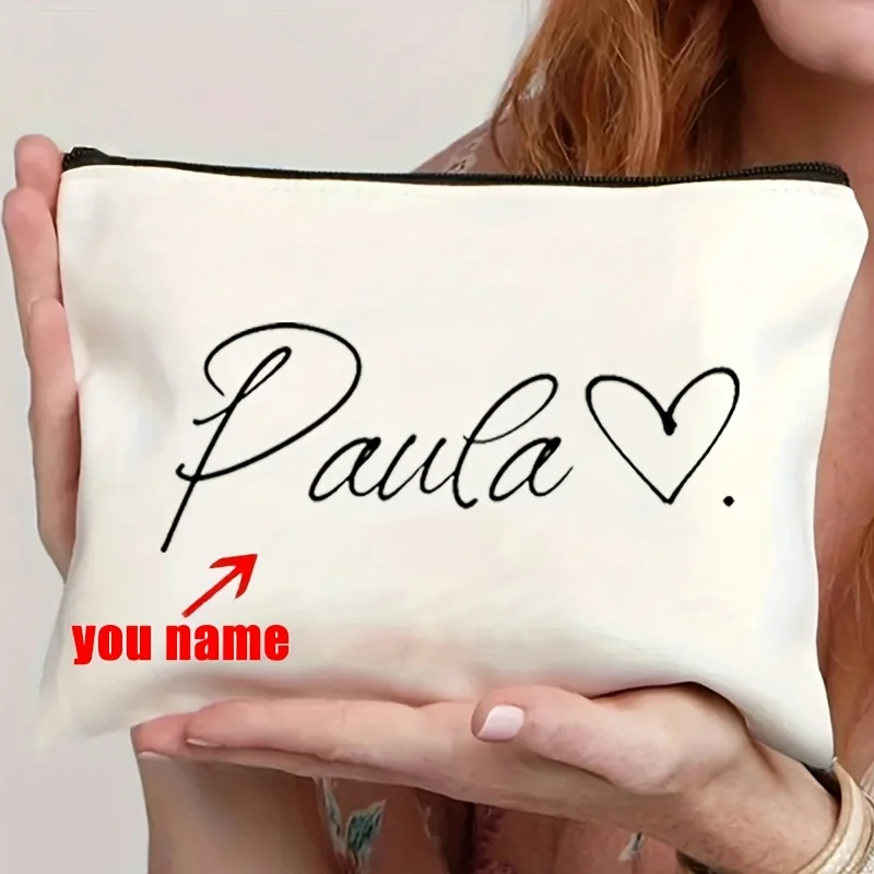 1pc Custom Name Makeup Bag -Polyester Cosmetic Pouch with Zipper Closure, Perfect Gift Bridesmaids Teachers Appreciation Gifts
1pc Custom Name Makeup Bag -Polyester Cosmetic Pouch with Zipper Closure, Perfect Gift Bridesmaids Teachers Appreciation Gifts