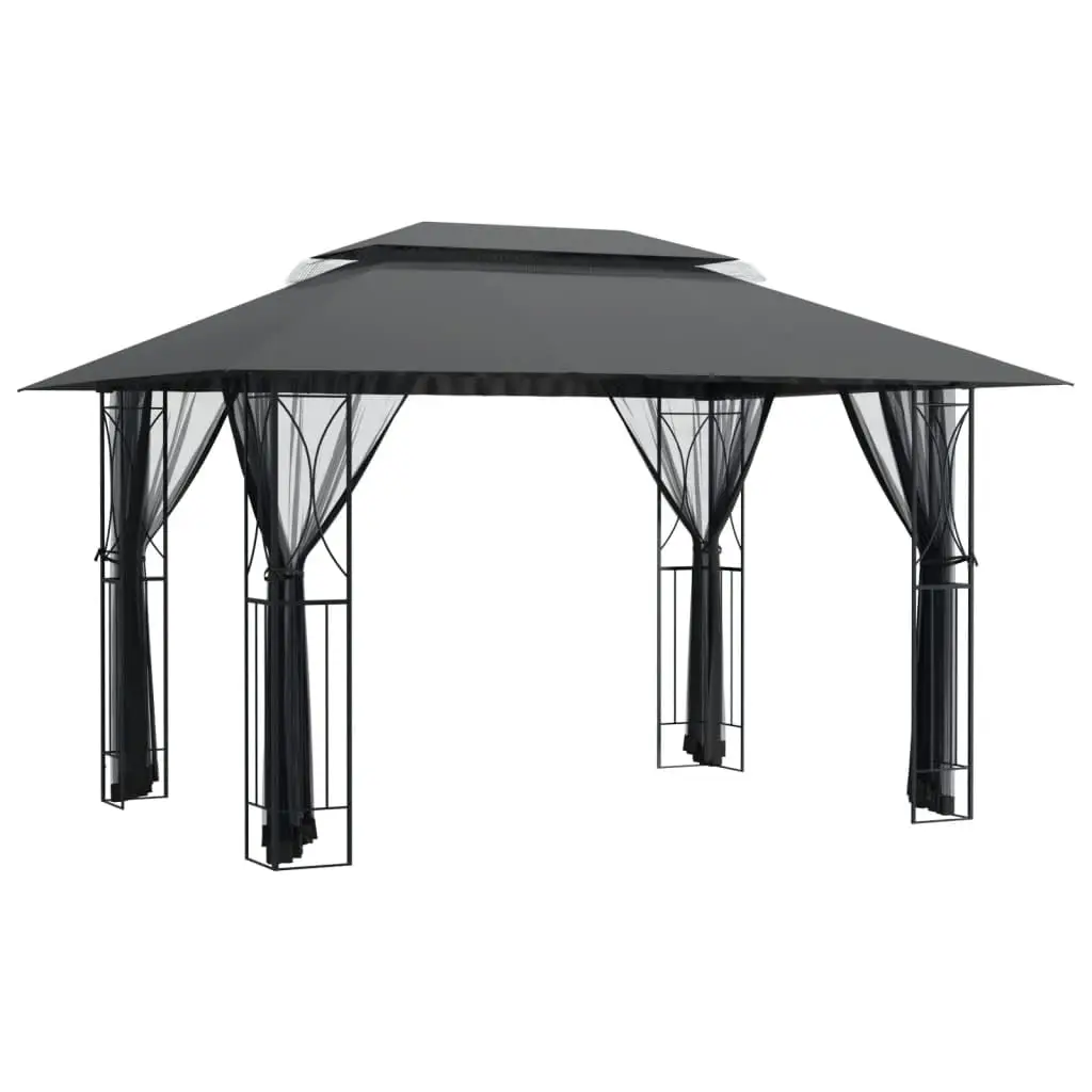 157.5x118in Steel Frame Gazebo Double Tier Roof Mesh Sidewalls Outdoor Patio Party Wedding Tent Customized
157.5x118in Steel Frame Gazebo Double Tier Roof Mesh Sidewalls Outdoor Patio Party Wedding Tent Customized