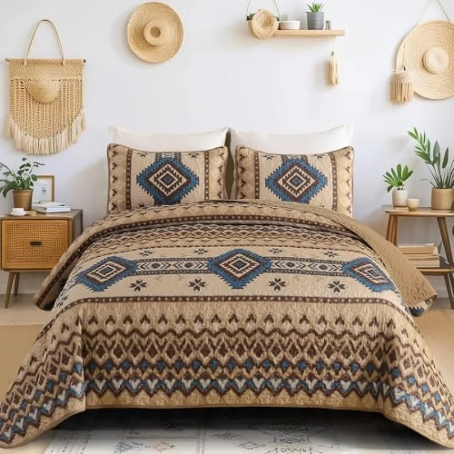 Boho Quilt Set Queen 3 Pieces Aztec Texture Bedspread Southwestern Coverlet Set Soft Lightweight Bed Cover for All Season Micro
Boho Quilt Set Queen 3 Pieces Aztec Texture Bedspread Southwestern Coverlet Set Soft Lightweight Bed Cover for All Season Micro