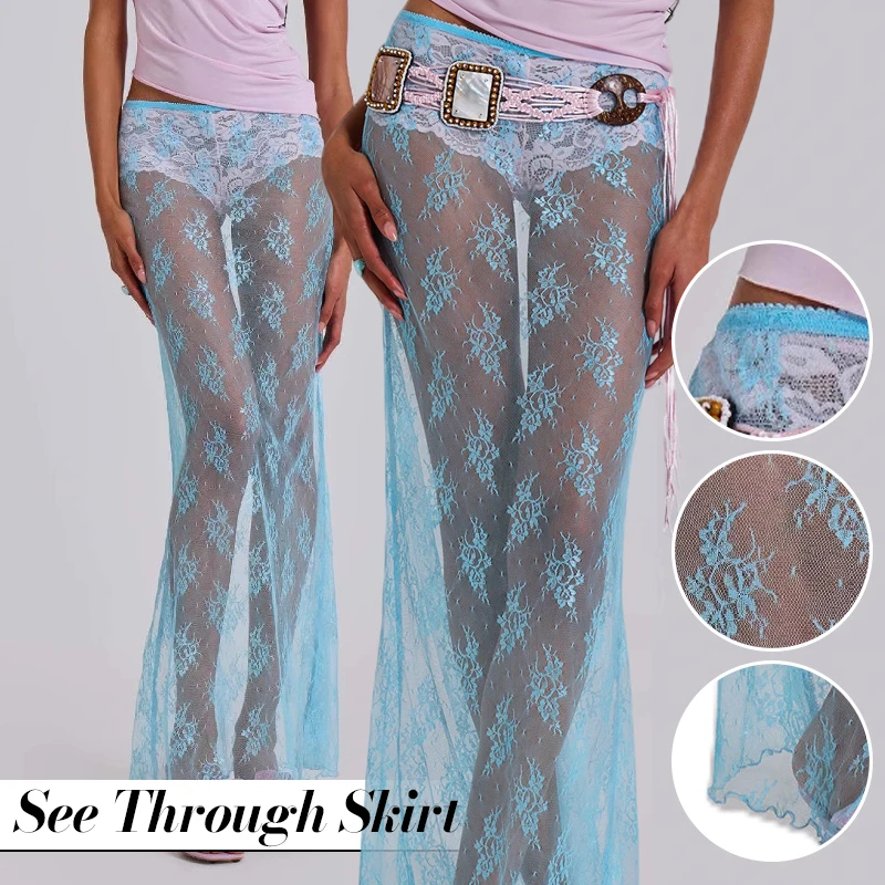 Sexy Women Lace Sheer Maxi Skirt Y2k High Waist Split Midi Skirt See Through Cover Up Long Skirt Summer Beach Boho Clubwear
Sexy Women Lace Sheer Maxi Skirt Y2k High Waist Split Midi Skirt See Through Cover Up Long Skirt Summer Beach Boho Clubwear