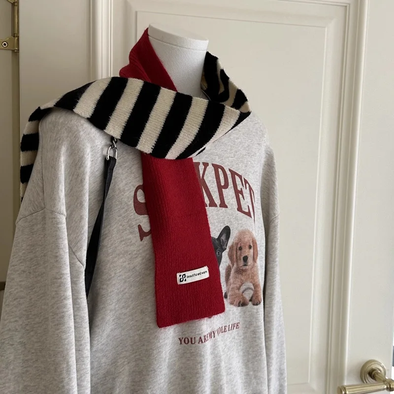Ins Style Trends Contrasting Striped Scarf Women Korean Version Knitted Skinny Scarf Autumn Winter Female Neck Warmer Cold Day
Ins Style Trends Contrasting Striped Scarf Women Korean Version Knitted Skinny Scarf Autumn Winter Female Neck Warmer Cold Day