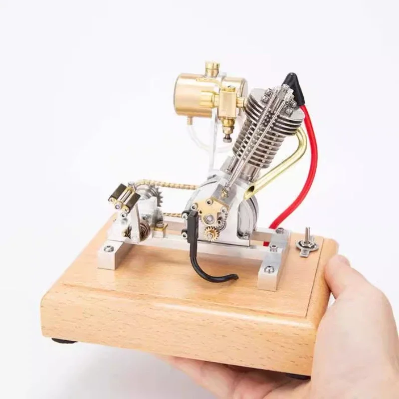 For H09 Mini Single Cylinder Four Stroke Gasoline Engine Model Air Cooled Brass Engine Model Motorcycle Pedal Start Toy Gift
For H09 Mini Single Cylinder Four Stroke Gasoline Engine Model Air Cooled Brass Engine Model Motorcycle Pedal Start Toy Gift