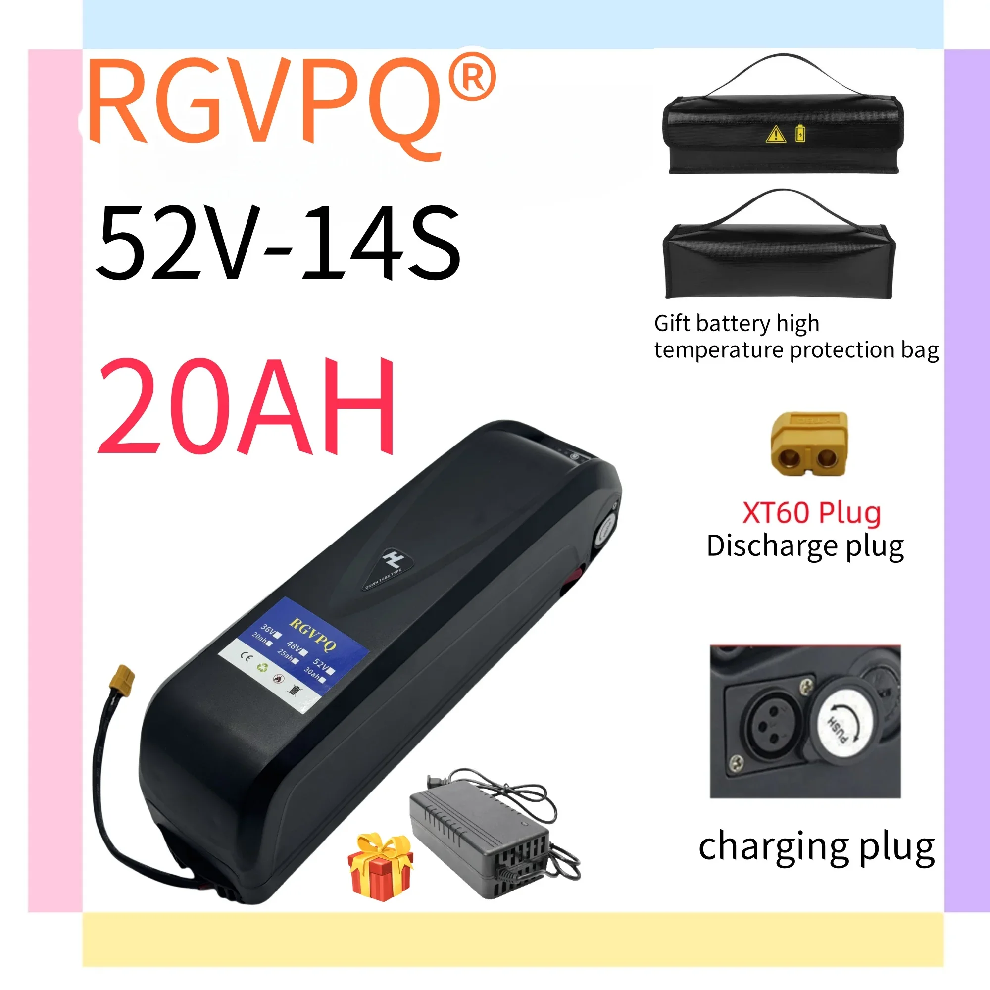 Air fast transportation 52V20AHNew Full Capacity Power 18650 Hailong Battery Lithium Battery Pack Suitable for 250-3000W
Air fast transportation 52V20AHNew Full Capacity Power 18650 Hailong Battery Lithium Battery Pack Suitable for 250-3000W
